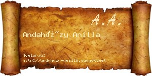 Andaházy Anilla névjegykártya